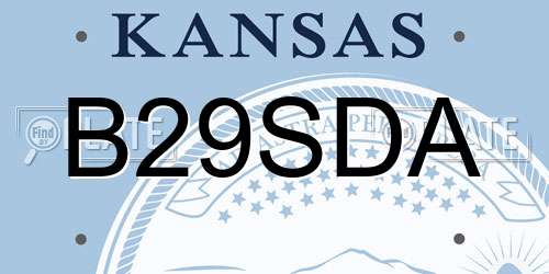 B29SDA Kansas License Plate