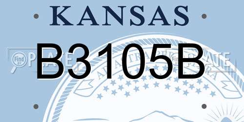 B3105B Kansas License Plate