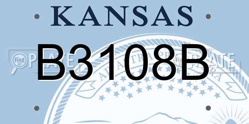 B3108B Kansas License Plate