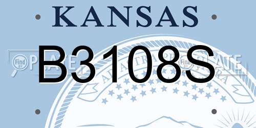 B3108S Kansas License Plate