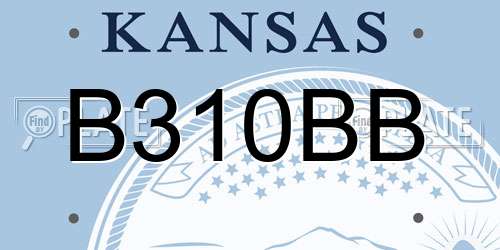 B310BB Kansas License Plate