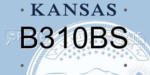 B310BS Kansas License Plate