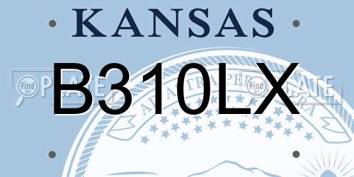 B310LX Kansas License Plate
