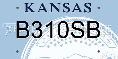 B310SB Kansas License Plate