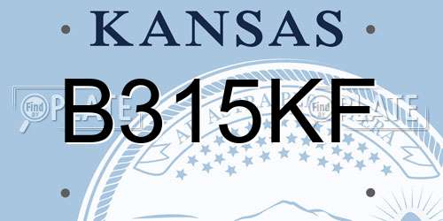 B315KF Kansas License Plate