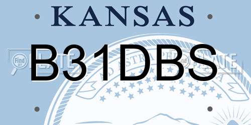 B31DBS Kansas License Plate