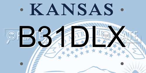 B31DLX Kansas License Plate
