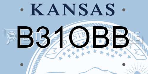 B31OBB Kansas License Plate