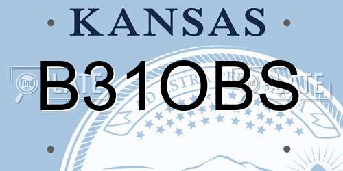 B31OBS Kansas License Plate