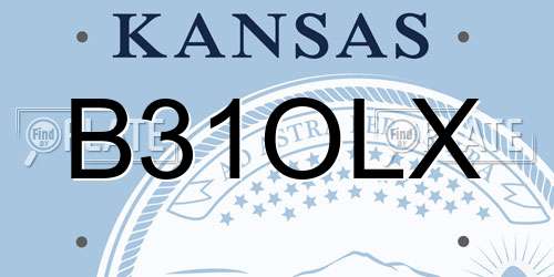 B31OLX Kansas License Plate