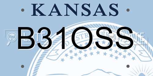 B31OSS Kansas License Plate