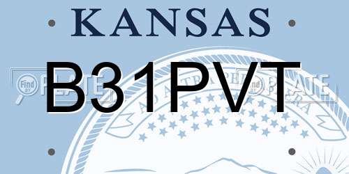 B31PVT Kansas License Plate