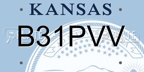 B31PVV Kansas License Plate