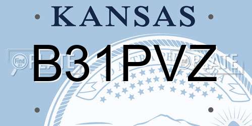 B31PVZ Kansas License Plate