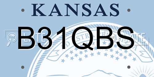 B31QBS Kansas License Plate