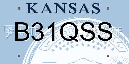 B31QSS Kansas License Plate