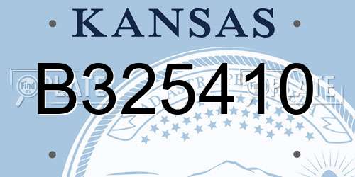 B325410 Kansas License Plate
