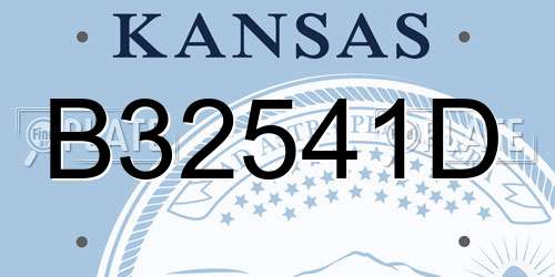 B32541D Kansas License Plate