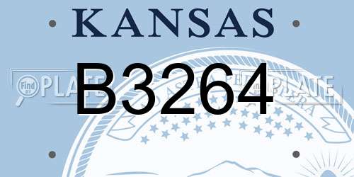 B3264 Kansas License Plate