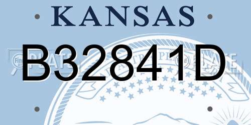 B32841D Kansas License Plate