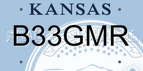 B33GMR Kansas License Plate