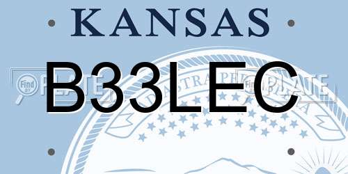 B33LEC Kansas License Plate
