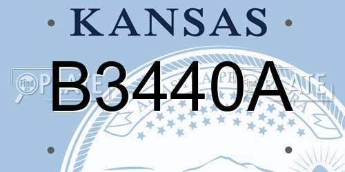 B3440A Kansas License Plate