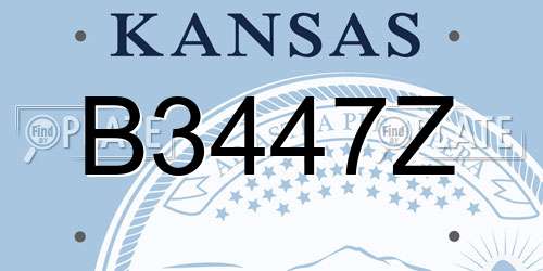 B3447Z Kansas License Plate