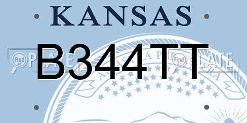B344TT Kansas License Plate