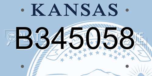 B345058 Kansas License Plate
