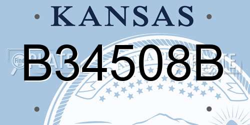 B34508B Kansas License Plate