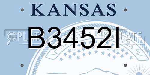 B3452I Kansas License Plate