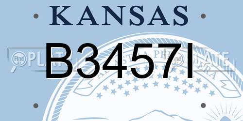 B3457I Kansas License Plate