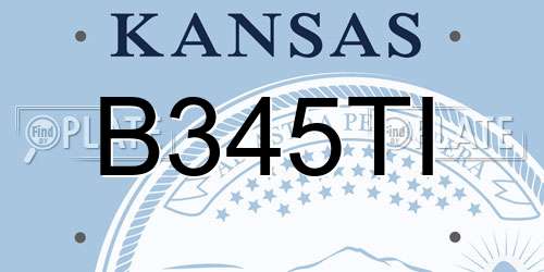 B345TI Kansas License Plate