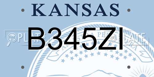 B345ZI Kansas License Plate