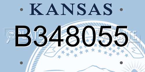 B348055 Kansas License Plate