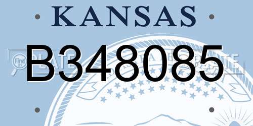 B348085 Kansas License Plate