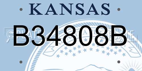 B34808B Kansas License Plate