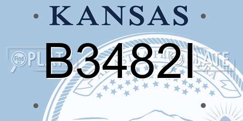 B3482I Kansas License Plate