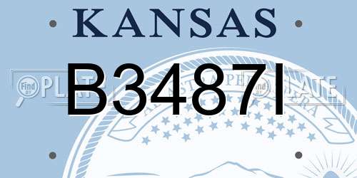 B3487I Kansas License Plate