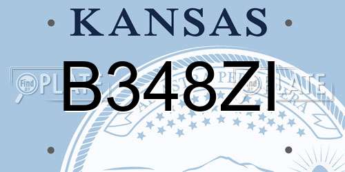 B348ZI Kansas License Plate