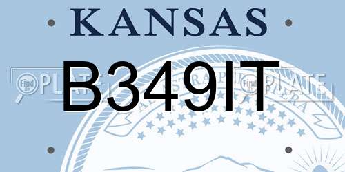 B349IT Kansas License Plate