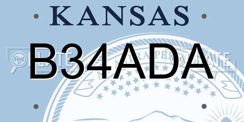 B34ADA Kansas License Plate