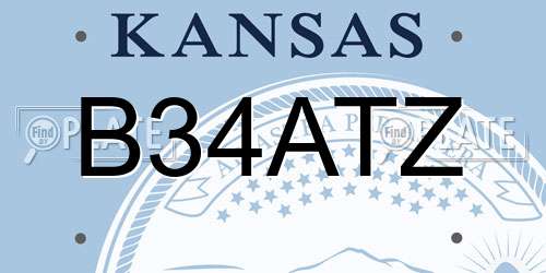 B34ATZ Kansas License Plate