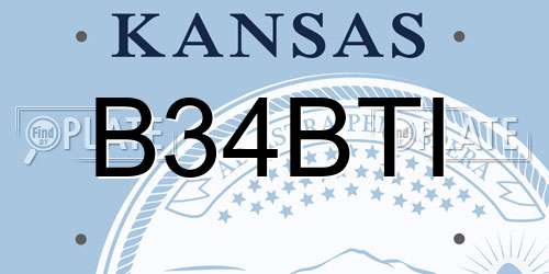 B34BTI Kansas License Plate