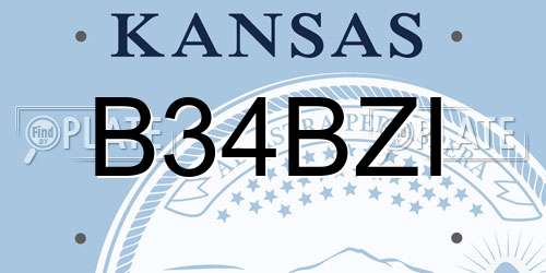 B34BZI Kansas License Plate