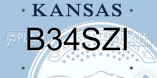 B34SZI Kansas License Plate