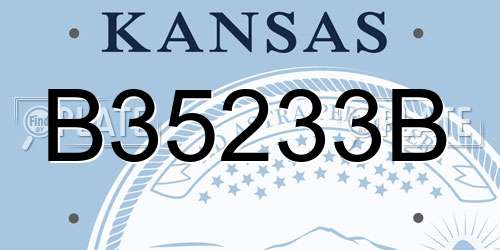 B35233B Kansas License Plate