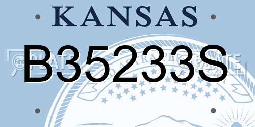 B35233S Kansas License Plate