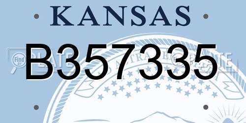B357335 Kansas License Plate